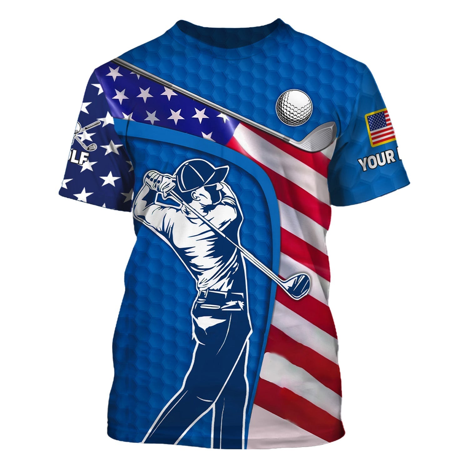 Blue Custom Men's Golf Polo ShirtGolfing Apparel, Mens Golf Gift