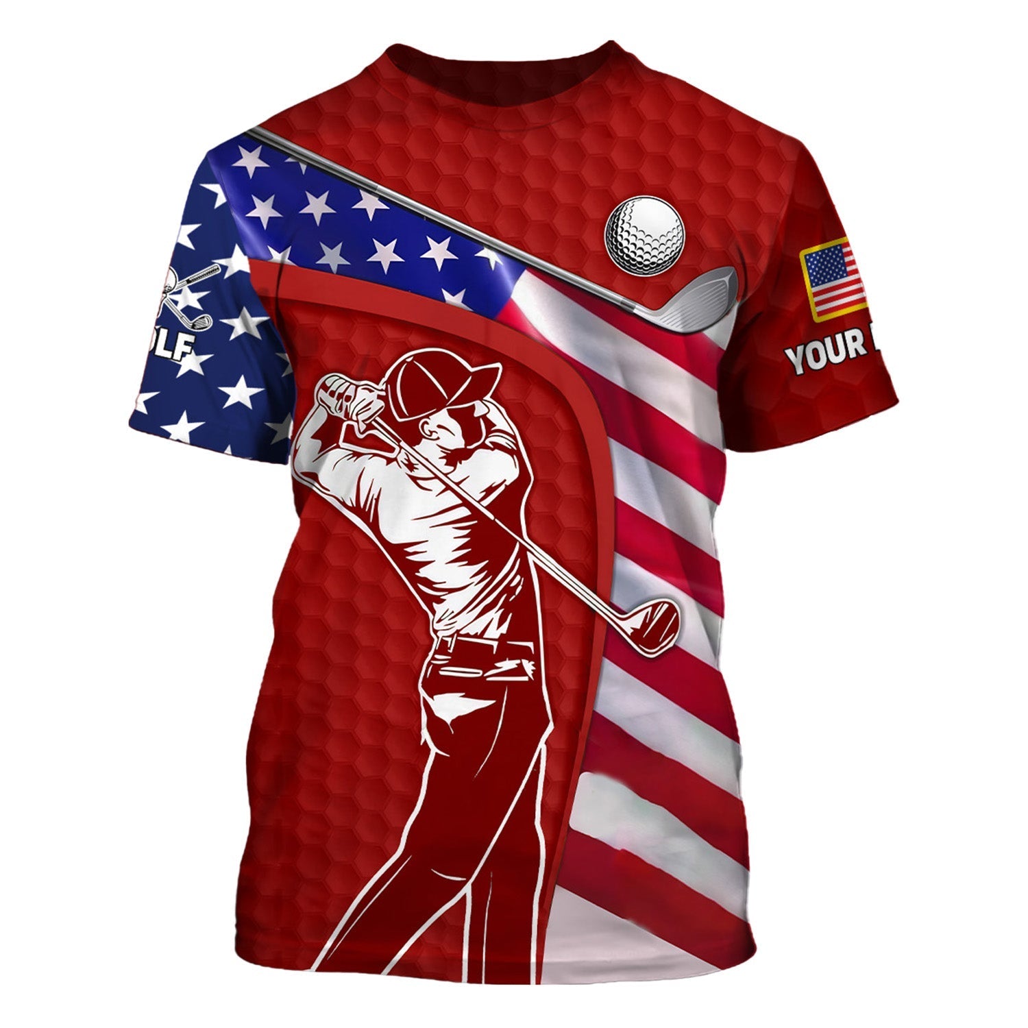 Red Custom Men's Golf Polo ShirtGolfing Apparel, Mens Golf Gift