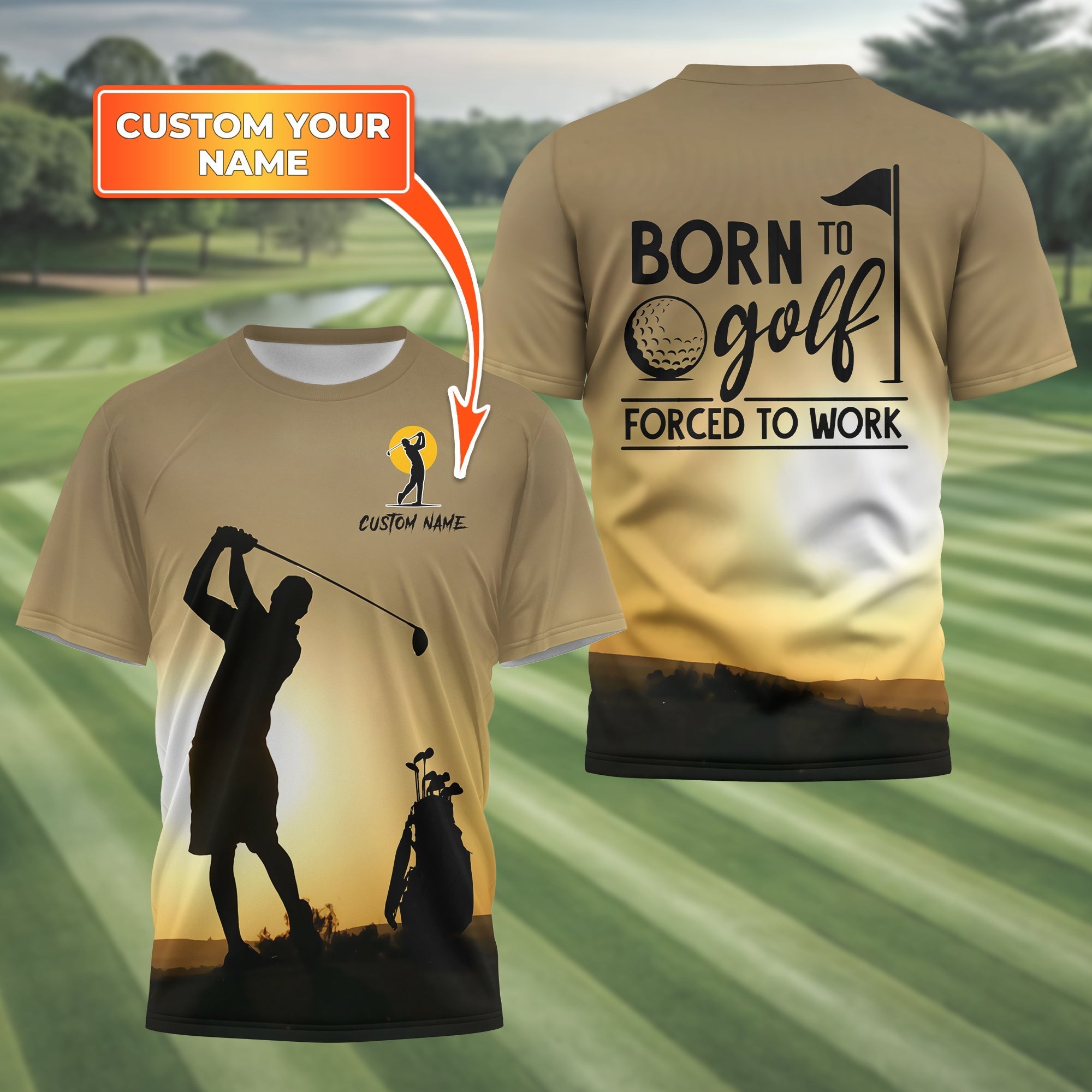 Born To Golf Forced To Work Custom Golf Polo ShirtGolf Shirt, Gift For Golfers