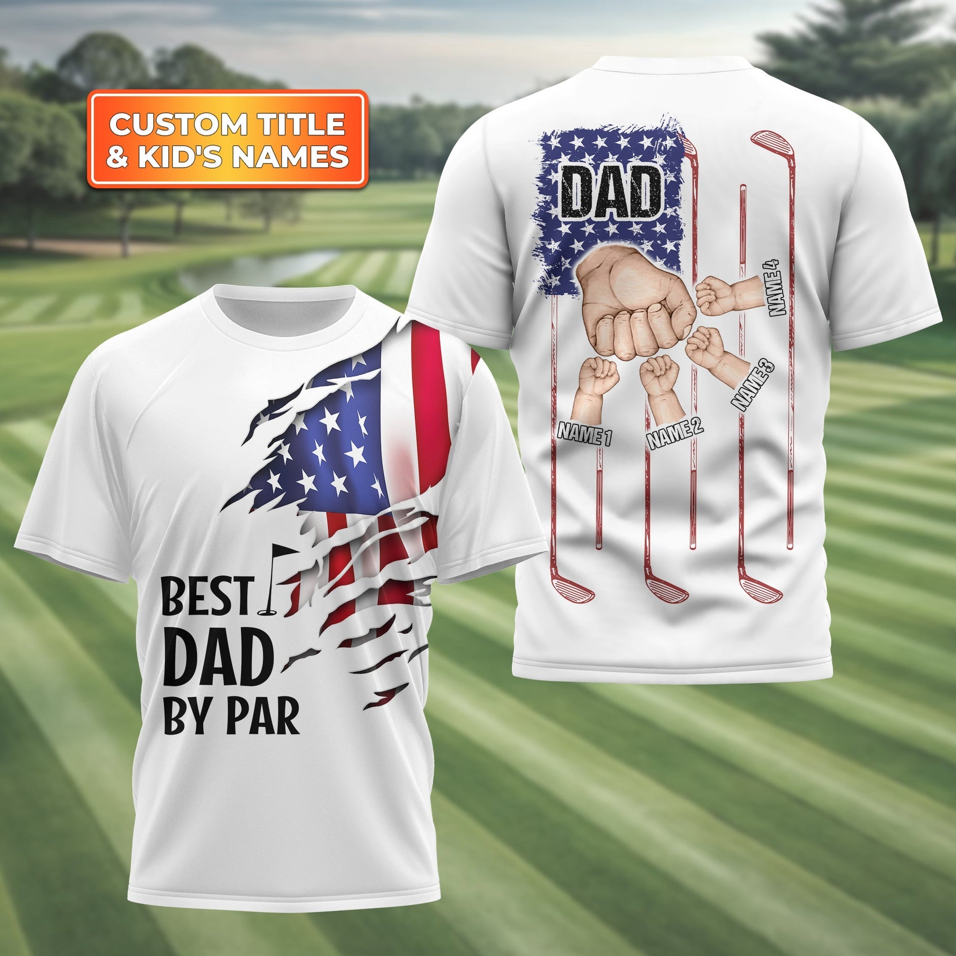 Best Dad By Par Custom Golf Polo ShirtGift For Golfers, Golf Gift For Men