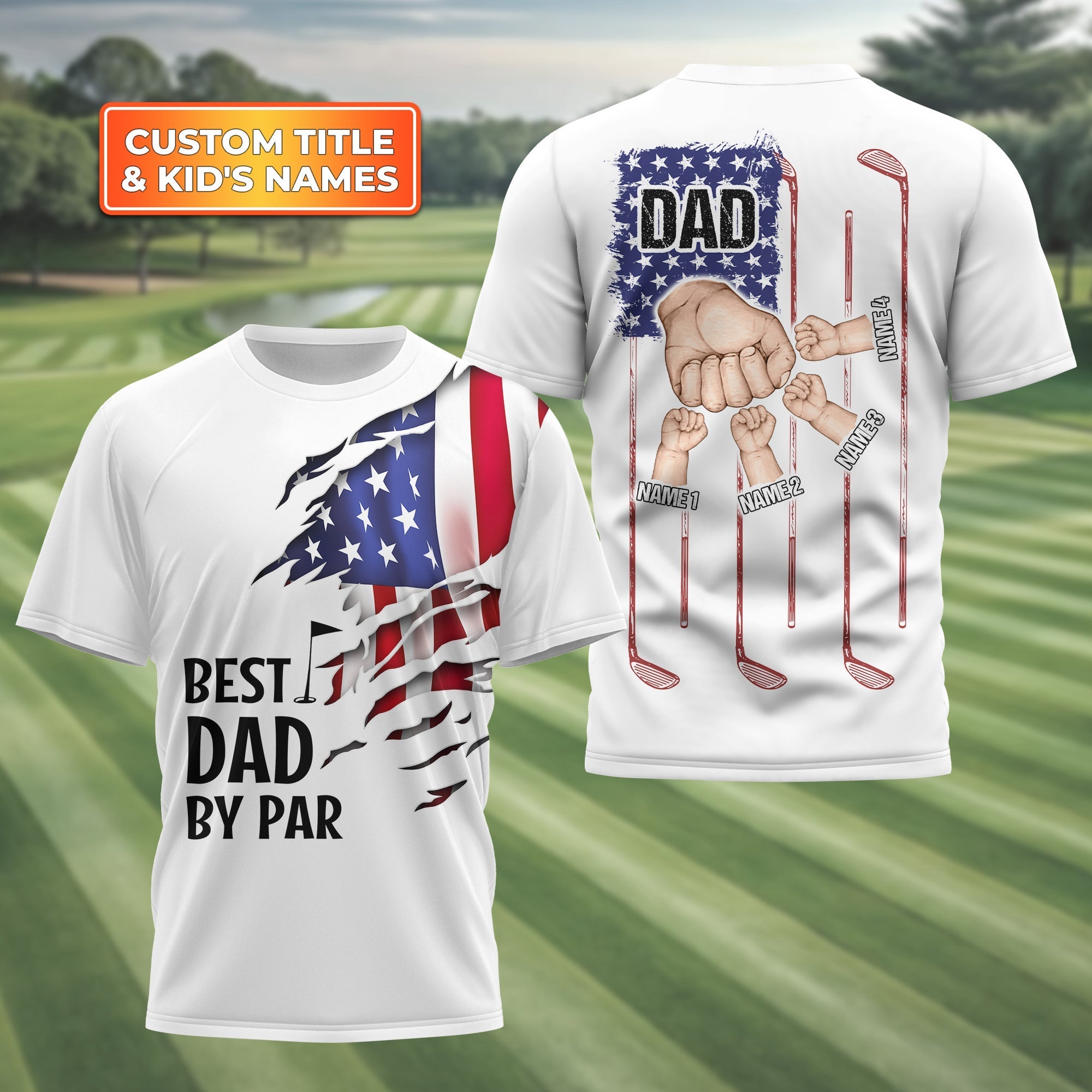 Best Dad By Par Custom Golf Polo ShirtGift For Golfers, Golf Gift For Men