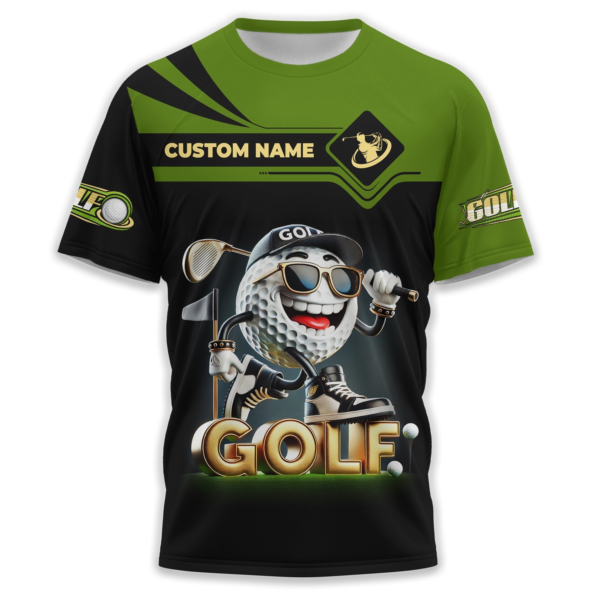 Funny Golf Ball Shirt, Custom Men's Golf Polo Shirtolfing Apparel, Funny Golf Polos, Gift For Golfers
