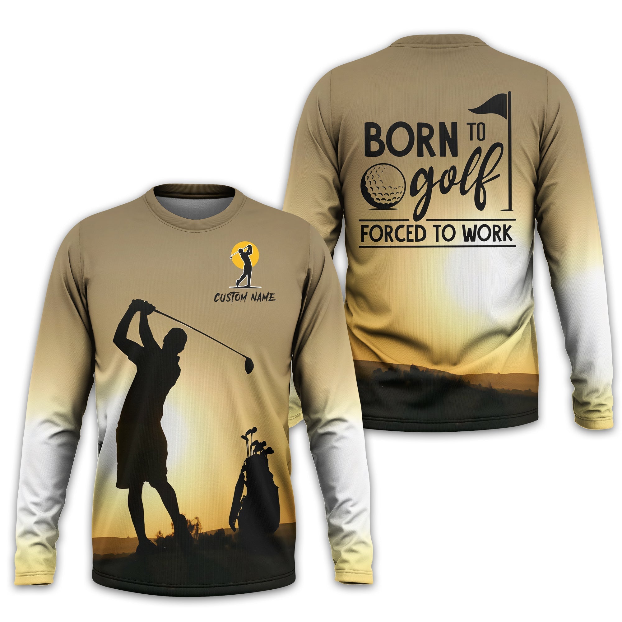 Born To Golf Forced To Work Custom Golf Polo ShirtGolf Shirt, Gift For Golfers