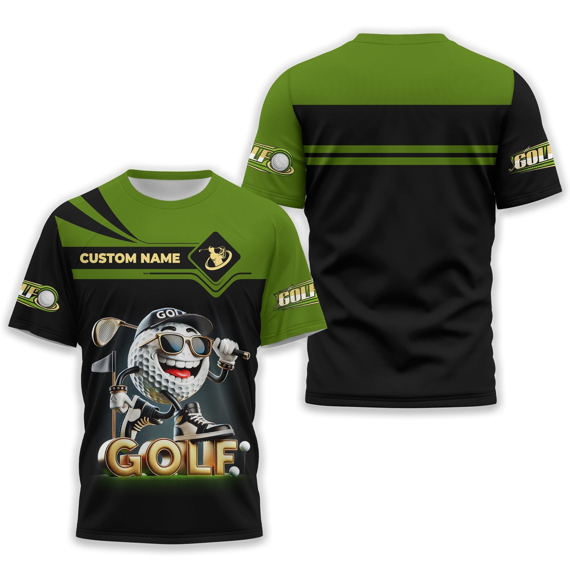 Funny Golf Ball Shirt, Custom Men's Golf Polo Shirtolfing Apparel, Funny Golf Polos, Gift For Golfers