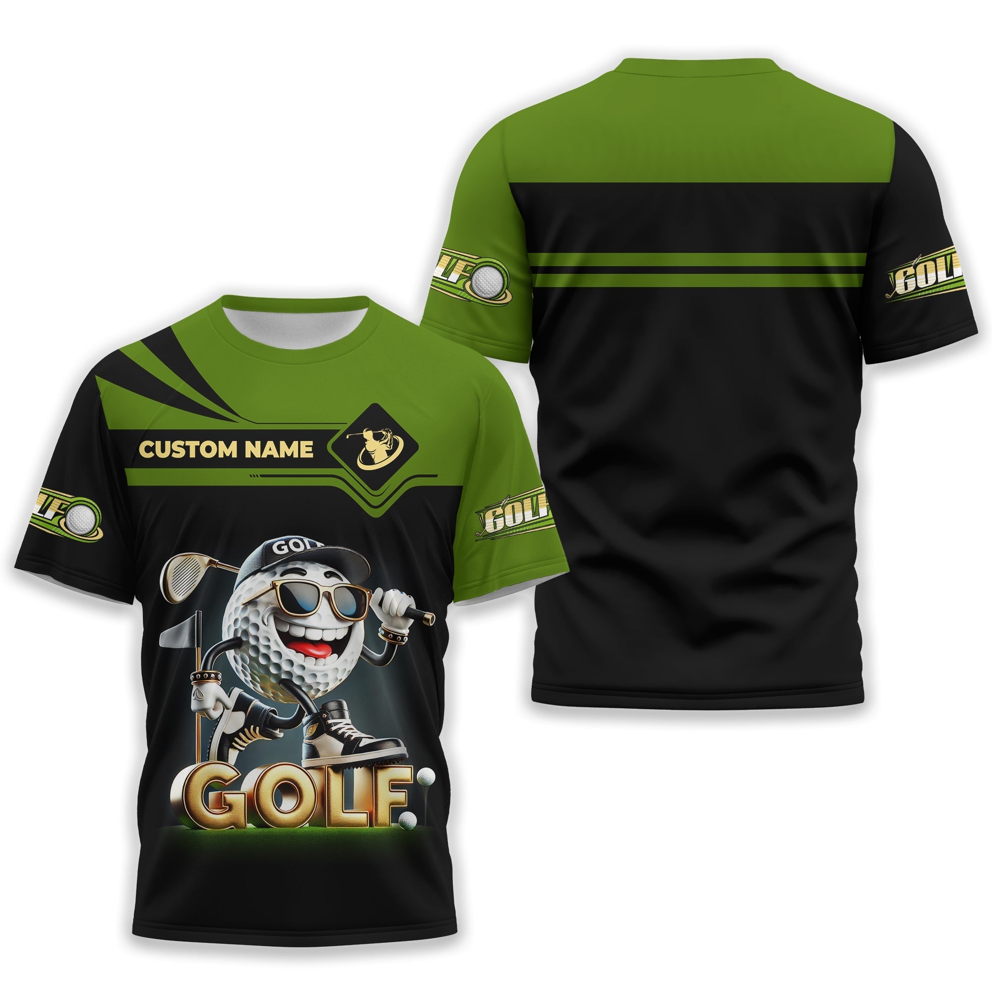 Funny Golf Ball Shirt, Custom Men's Golf Polo Shirtolfing Apparel, Funny Golf Polos, Gift For Golfers