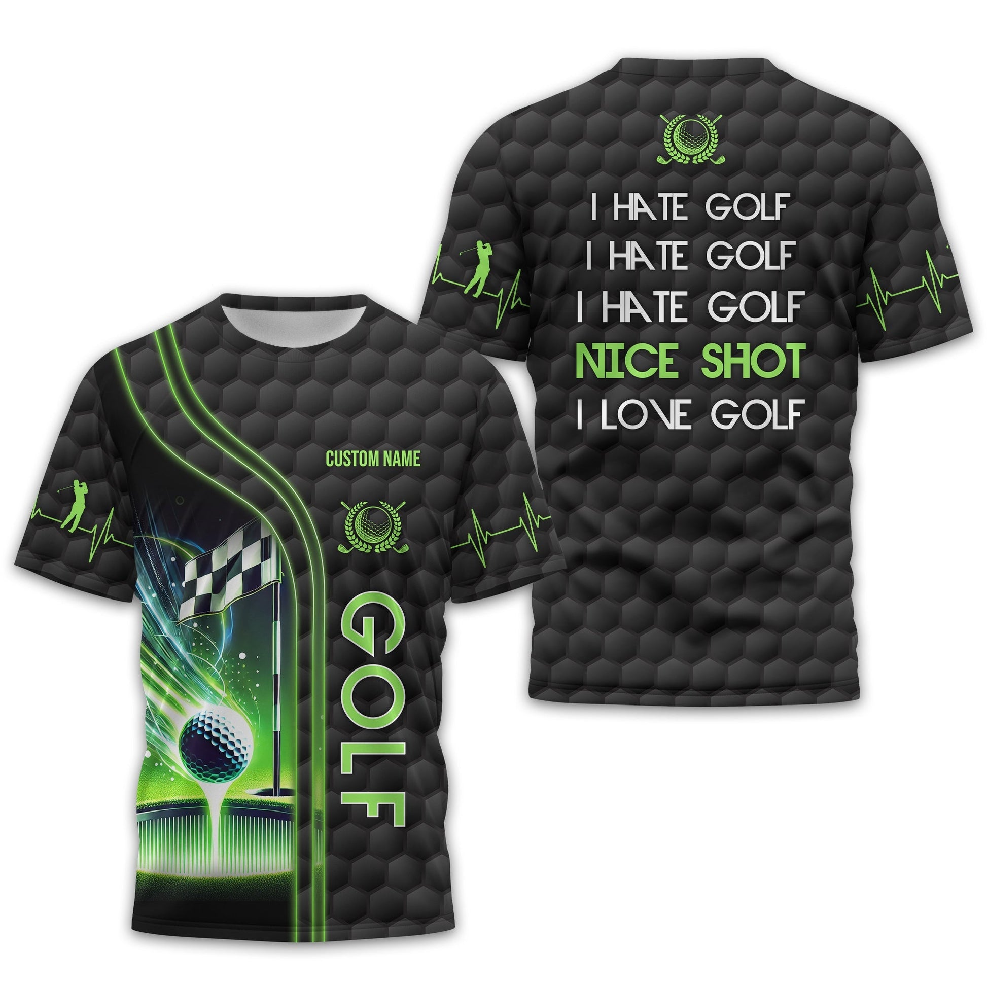 I Hate Golf Nice Shot I Love Golf, Personalized Golf Shirt, Unique Gift For Golfer, Funny Golf Polo Shirt