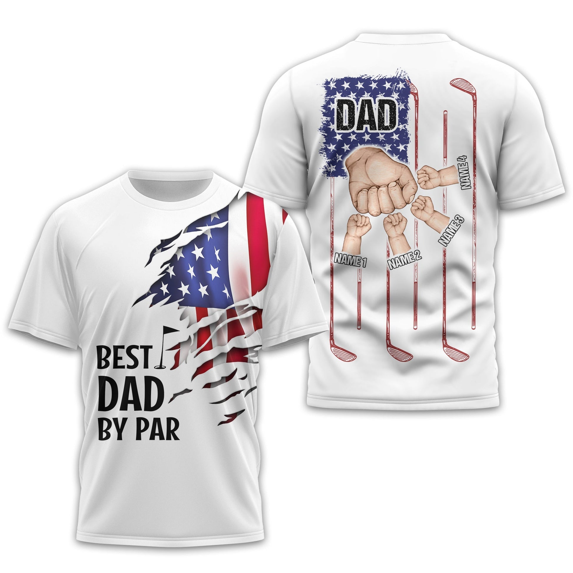 Best Dad By Par Custom Golf Polo ShirtGift For Golfers, Golf Gift For Men