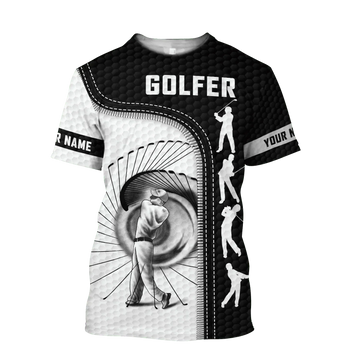 Golfer Swing Custom Name Golf Polo ShirtGolf Apparel, Golf Gift For Men