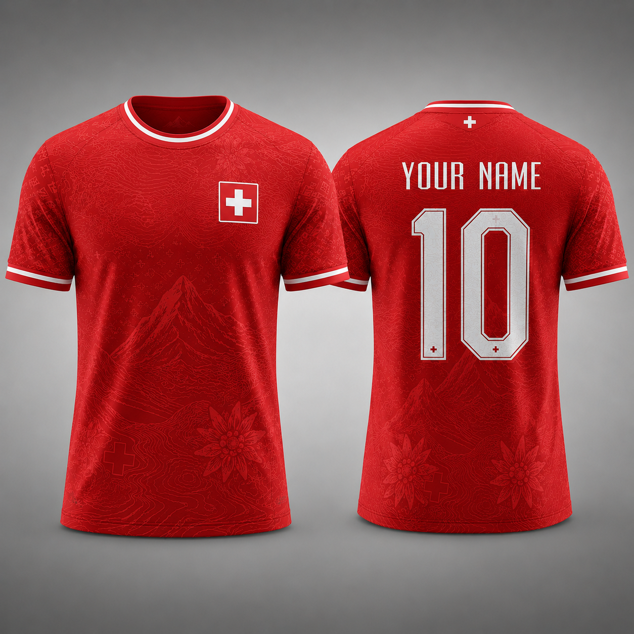 Switzerland Fooball Shirt, Swiss Alps V-Neck For Men Football Lover, Soccer Fan Football Gifts