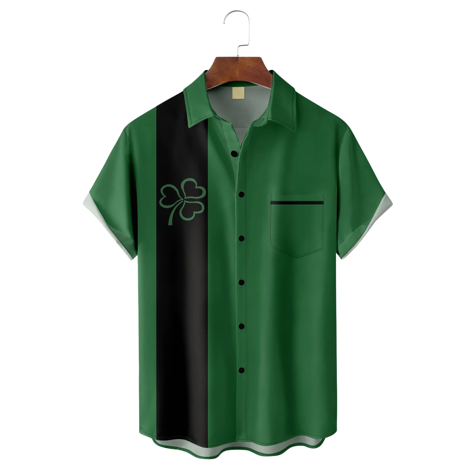Green St. Patrick's Day Lucky Clover Hawaiian Golf Shirt, Holiday Hawaiian Shirt, Tropical Vibe Men's Golf Shirt