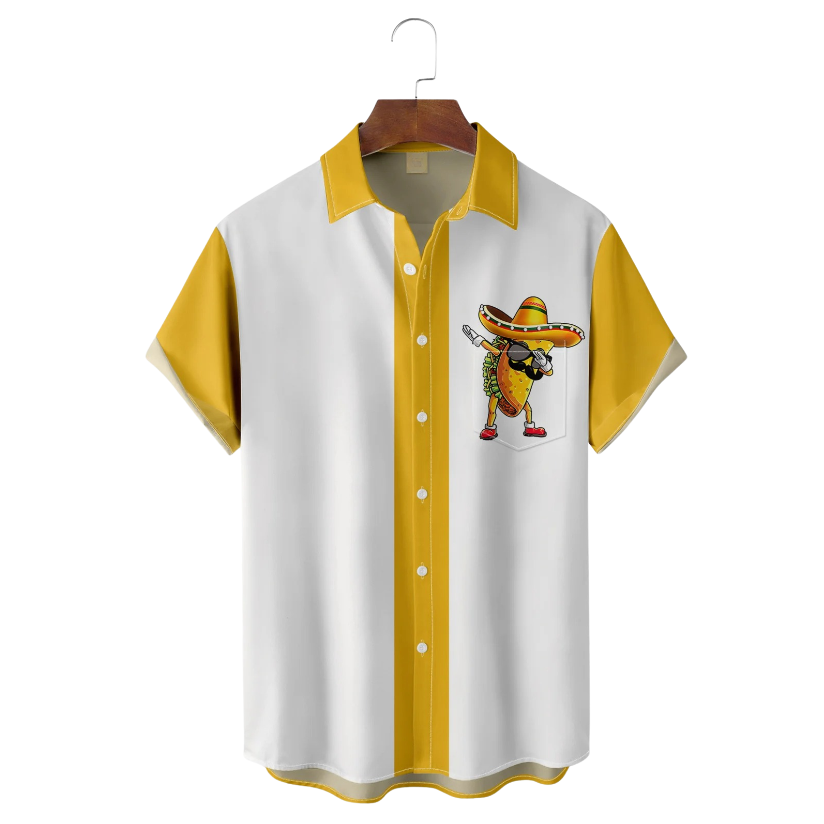 Funny Burrito Hawaiian Golf Shirt, Men's Golf Shirt, Mexican Culture Art Tropical Vibe Funny Golf Shirt