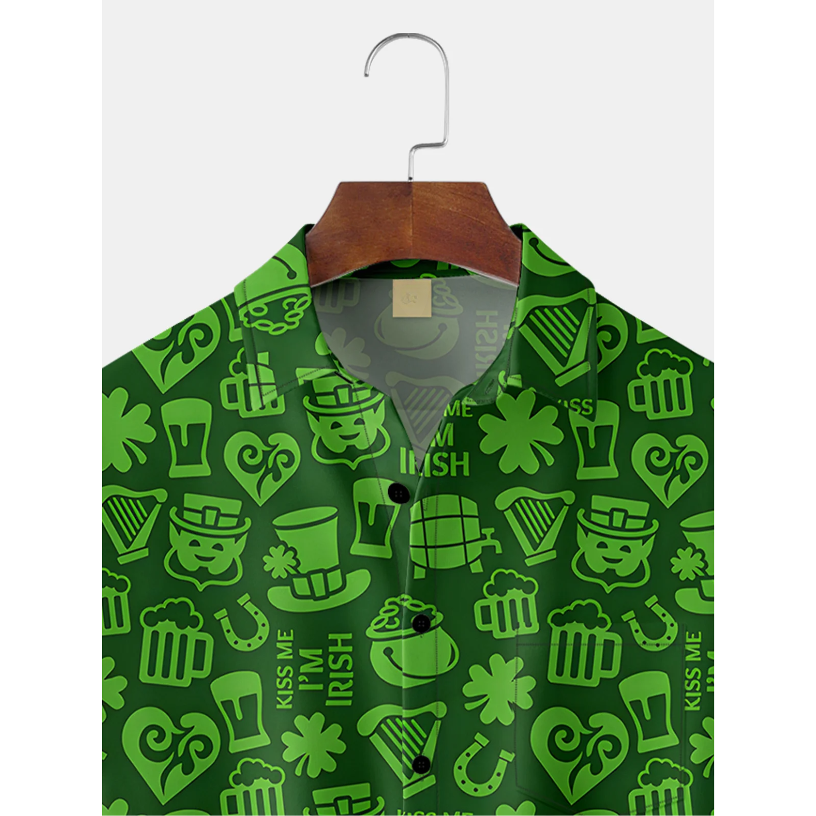 Green Irish St. Patrick's Day Lucky Clover Beer Hawaiian Golf Shirt, Tropical Vibe Men's Golf Shirt