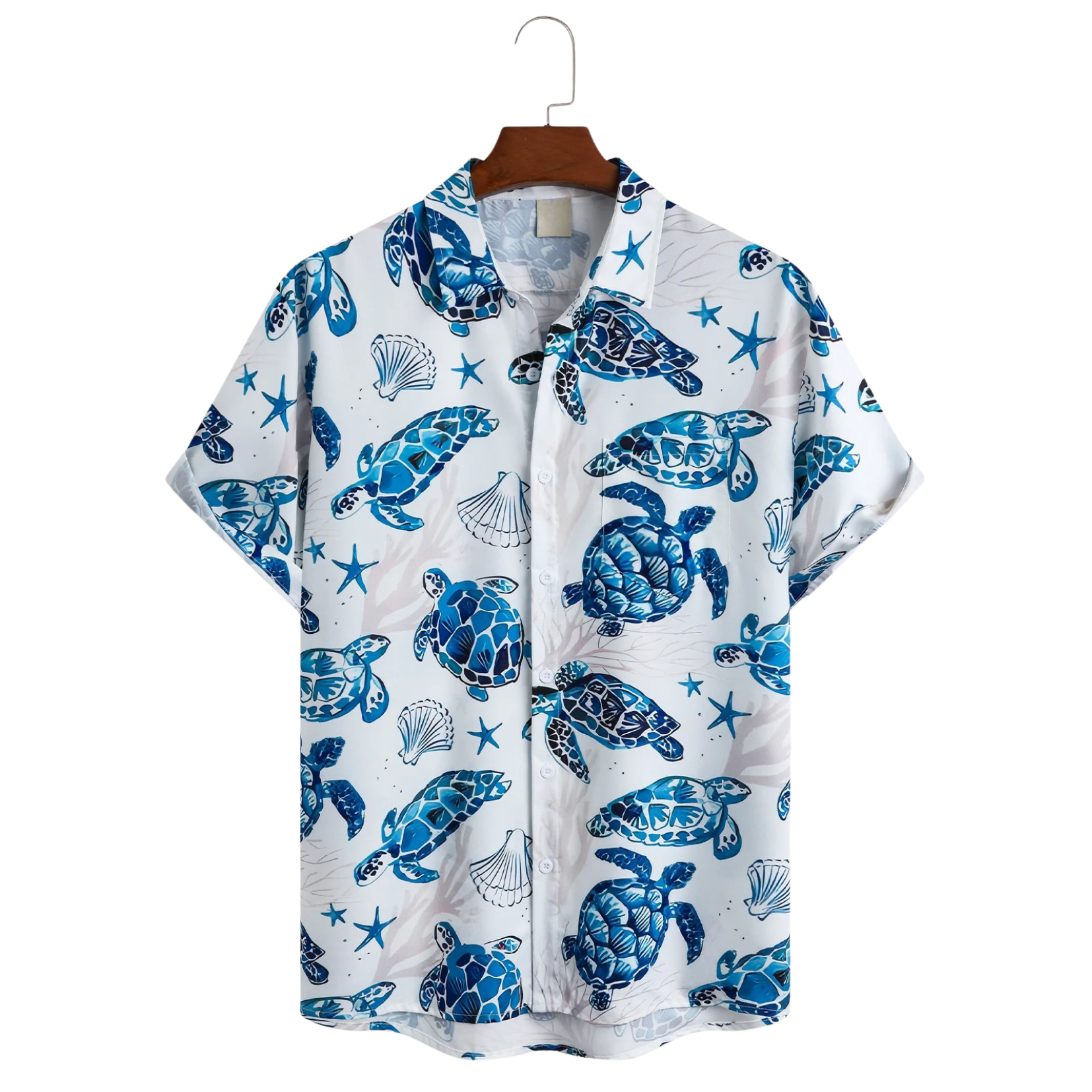 Sea Turtle Pattern Hawaiian Golf Shirt,  Men's Golf Shirt, Ocean Vibe Tropical Vibe Funny Golf Shirt