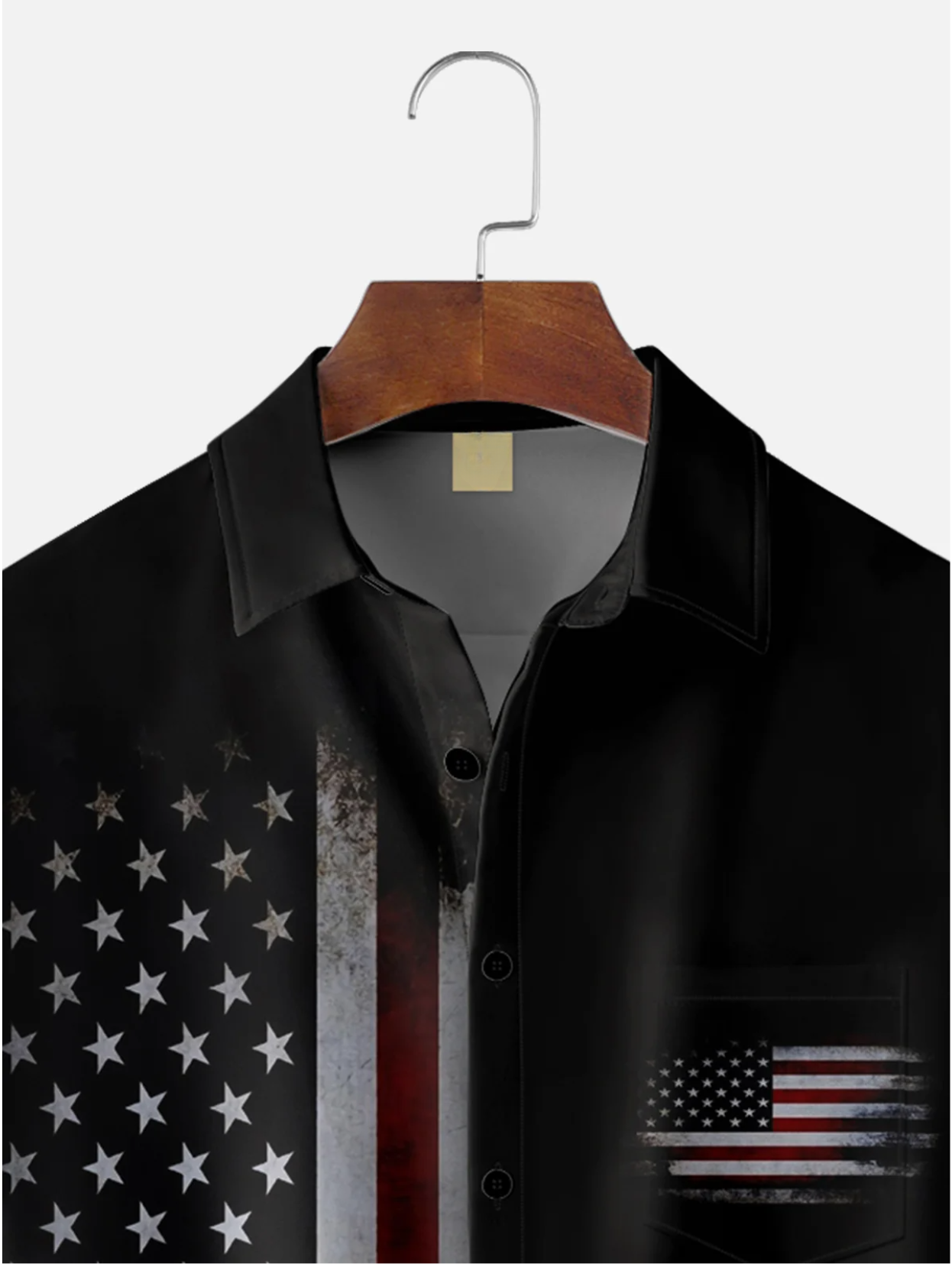 American Flag Pride Black Hawaiian Golf Shirt, 250th Anniversary Tropical Vibe Men's Golf Shirt