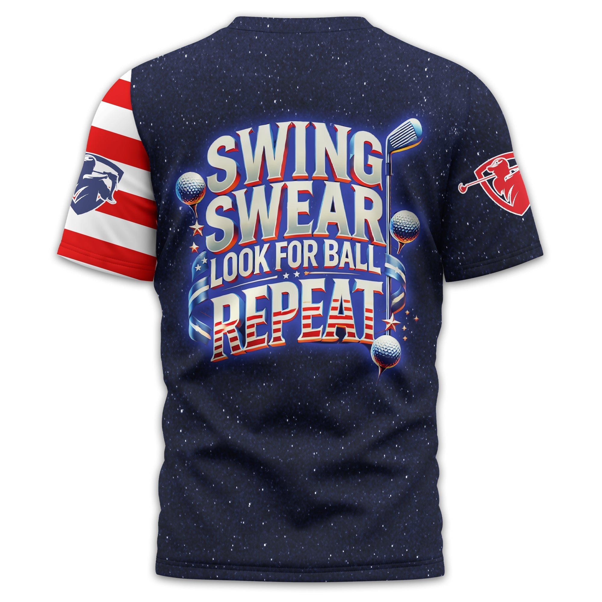 Swing Swear Look For Ball Repeat, Personalized Golf Shirt, Cool Golf Gifts