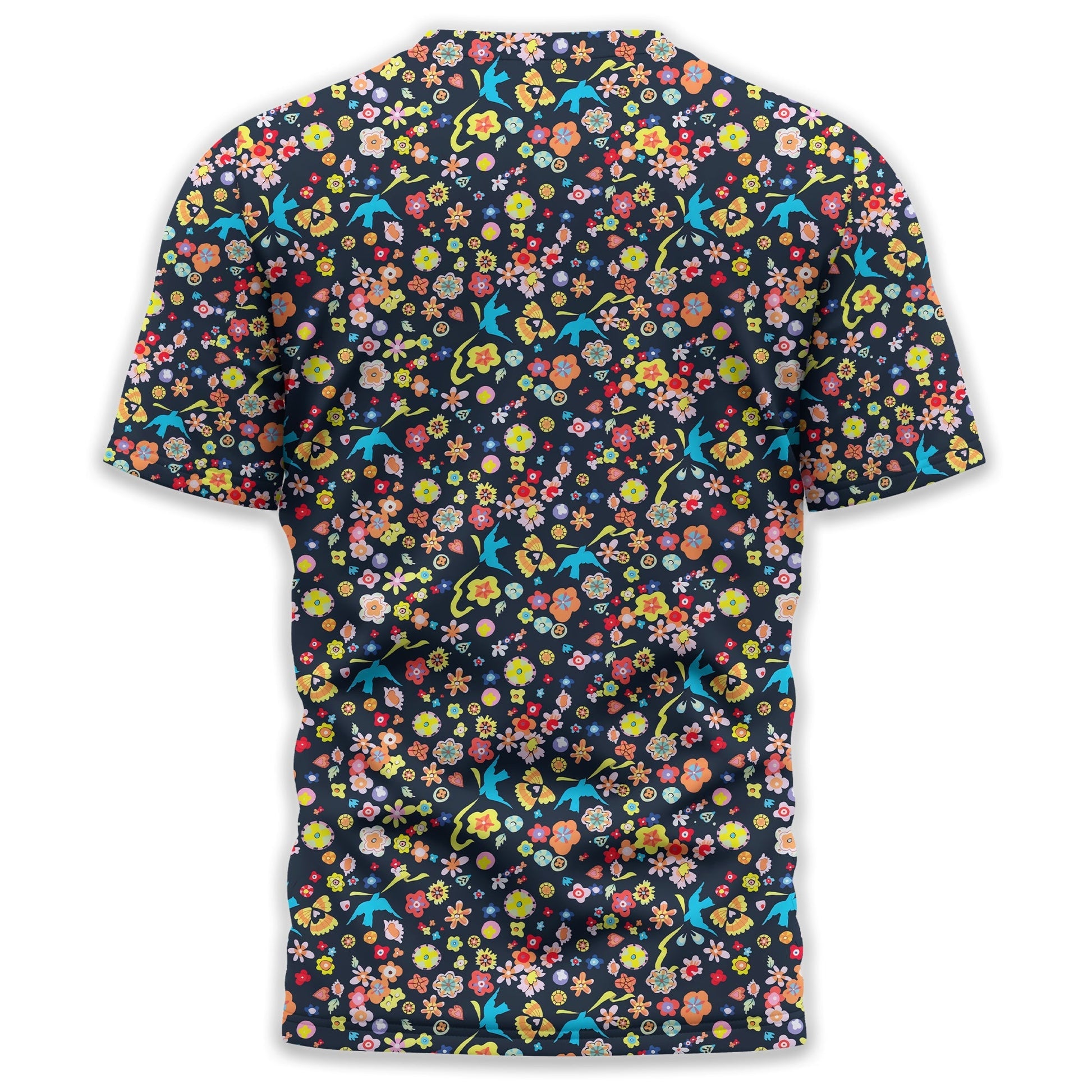 Floral Swallows Men's Golf Polo ShirtGolfing Apparel, Gift For Golfers