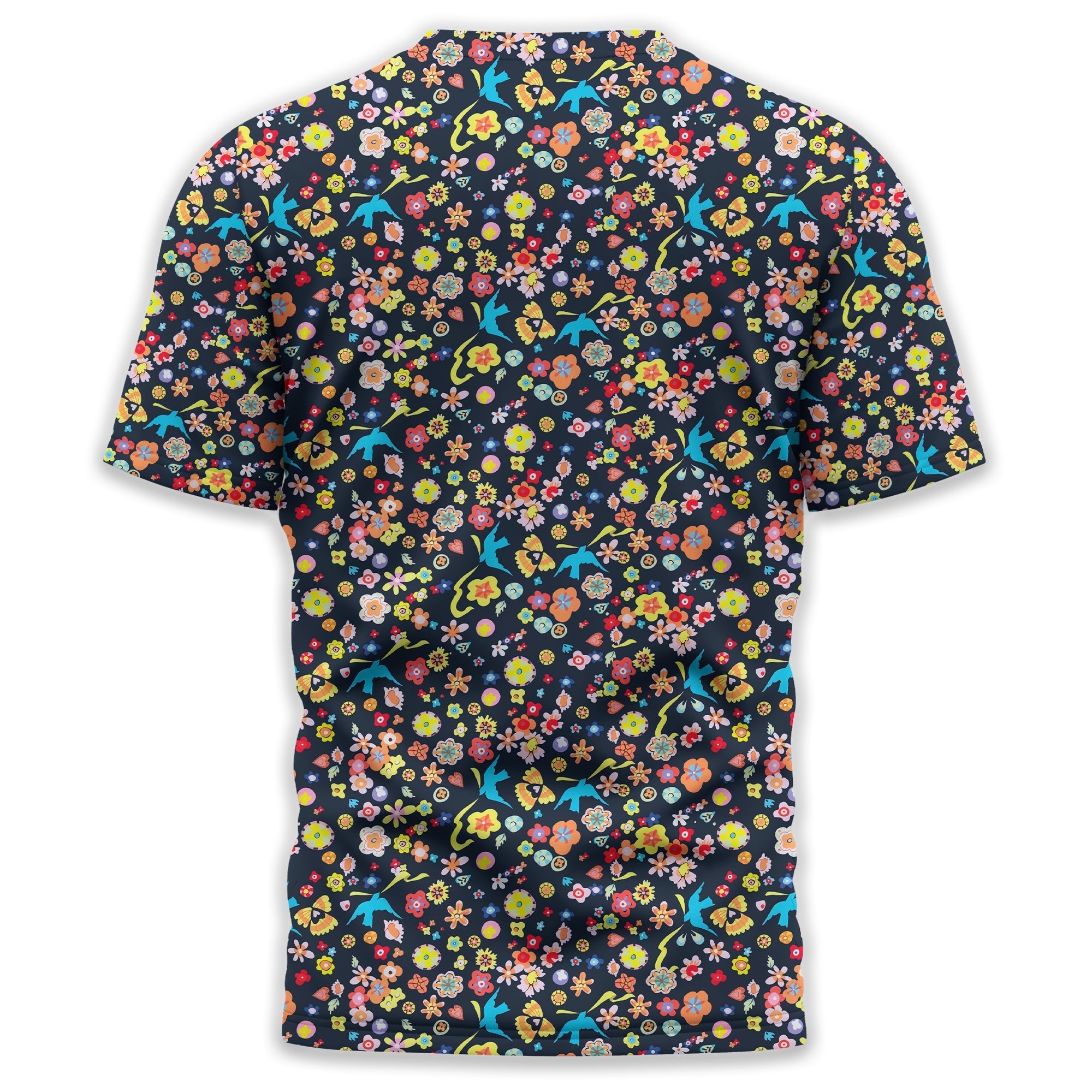 Floral Swallows Men's Golf Polo ShirtGolfing Apparel, Gift For Golfers