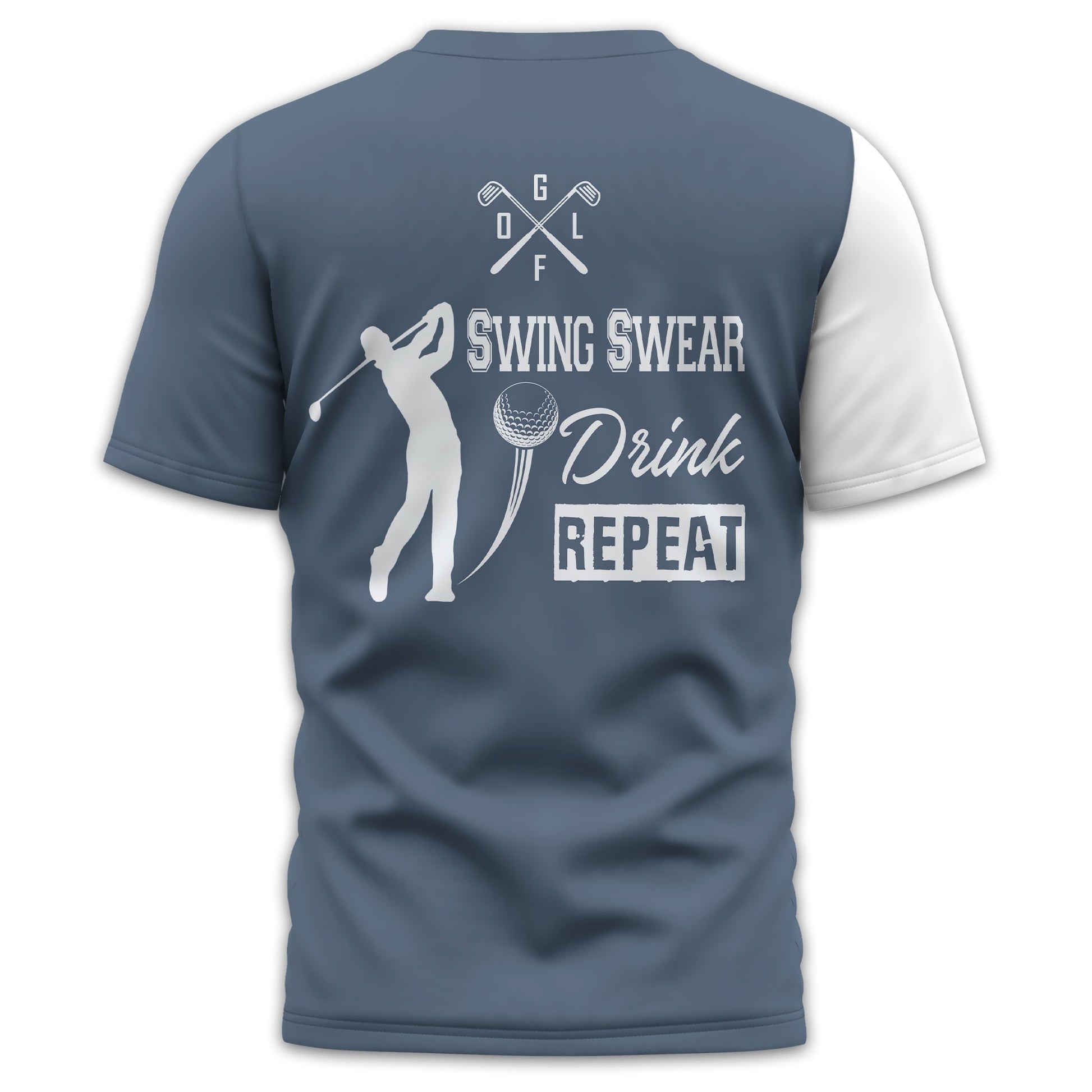 Swing Swear Drink Repeat Personalized Golf Polo ShirtGolf Shirt For Men, Gift For Golfers
