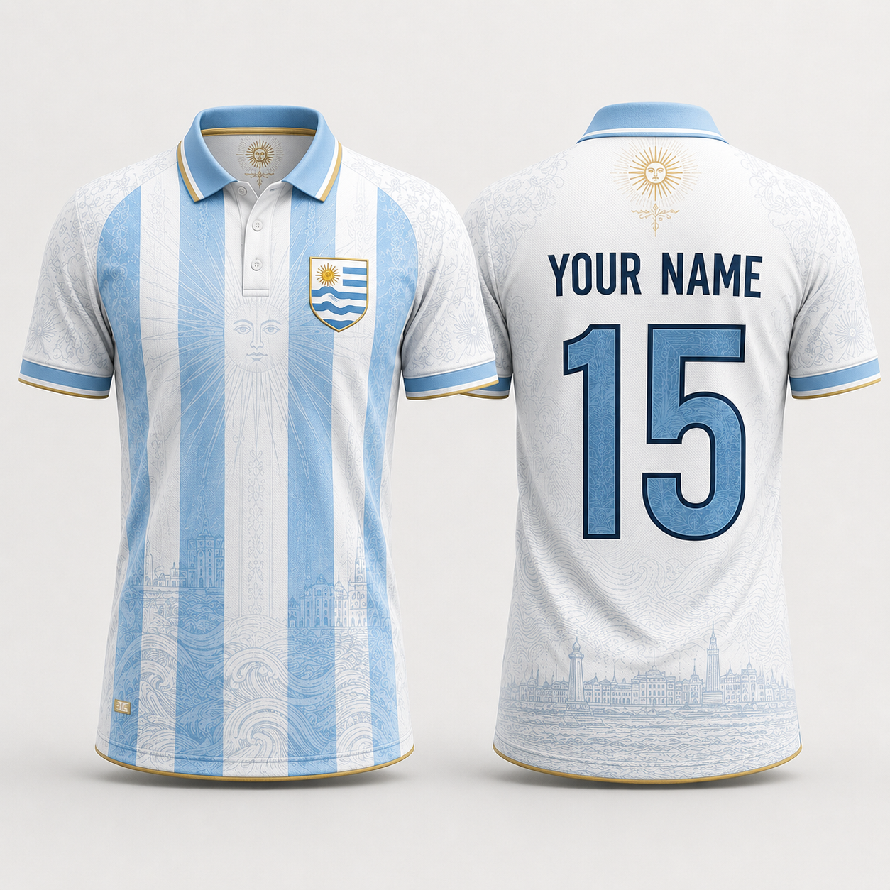 Uruguay Flag Sol de Mayo Fooball Shirt, V-Neck For Men Football Lover, Soccer Fan Football Gifts