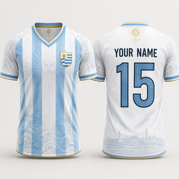 Uruguay Flag Sol de Mayo Fooball Shirt, V-Neck For Men Football Lover, Soccer Fan Football Gifts