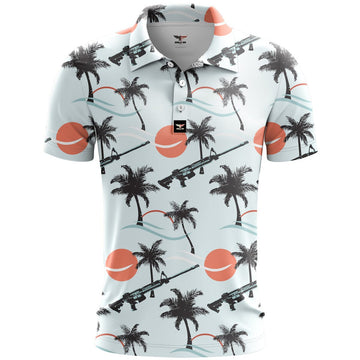Tropical Heat Golf Polo ShirtMens Golf Gift, Funny Golf Shirt
