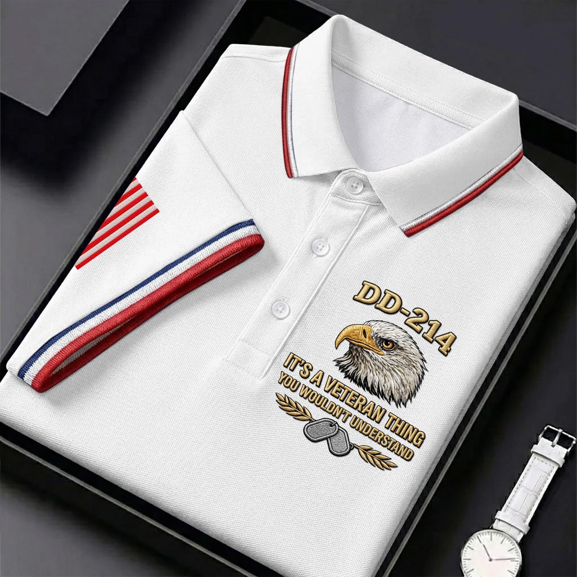 DD 214 Veteran Memorial Patriotic 4th Of July Golf Shirt, 250 Years Polo Shirtor Men