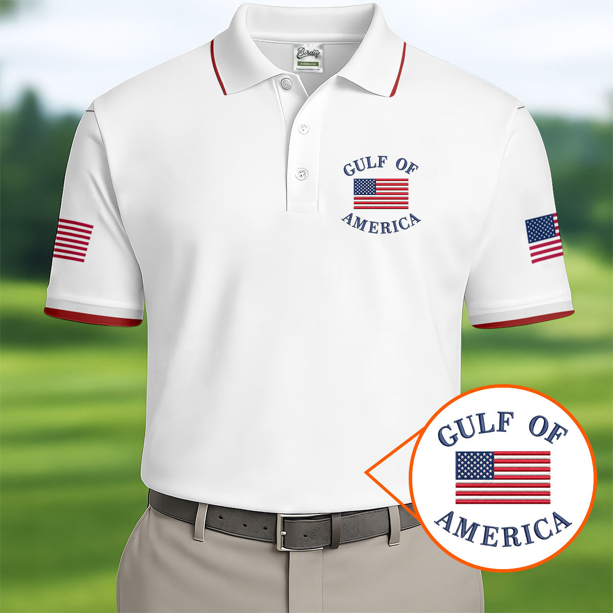 Gulf Of America Patriotic Golf Shirt, 4th Of July Golf Shirt, 250 Years Polo Shirtor Men