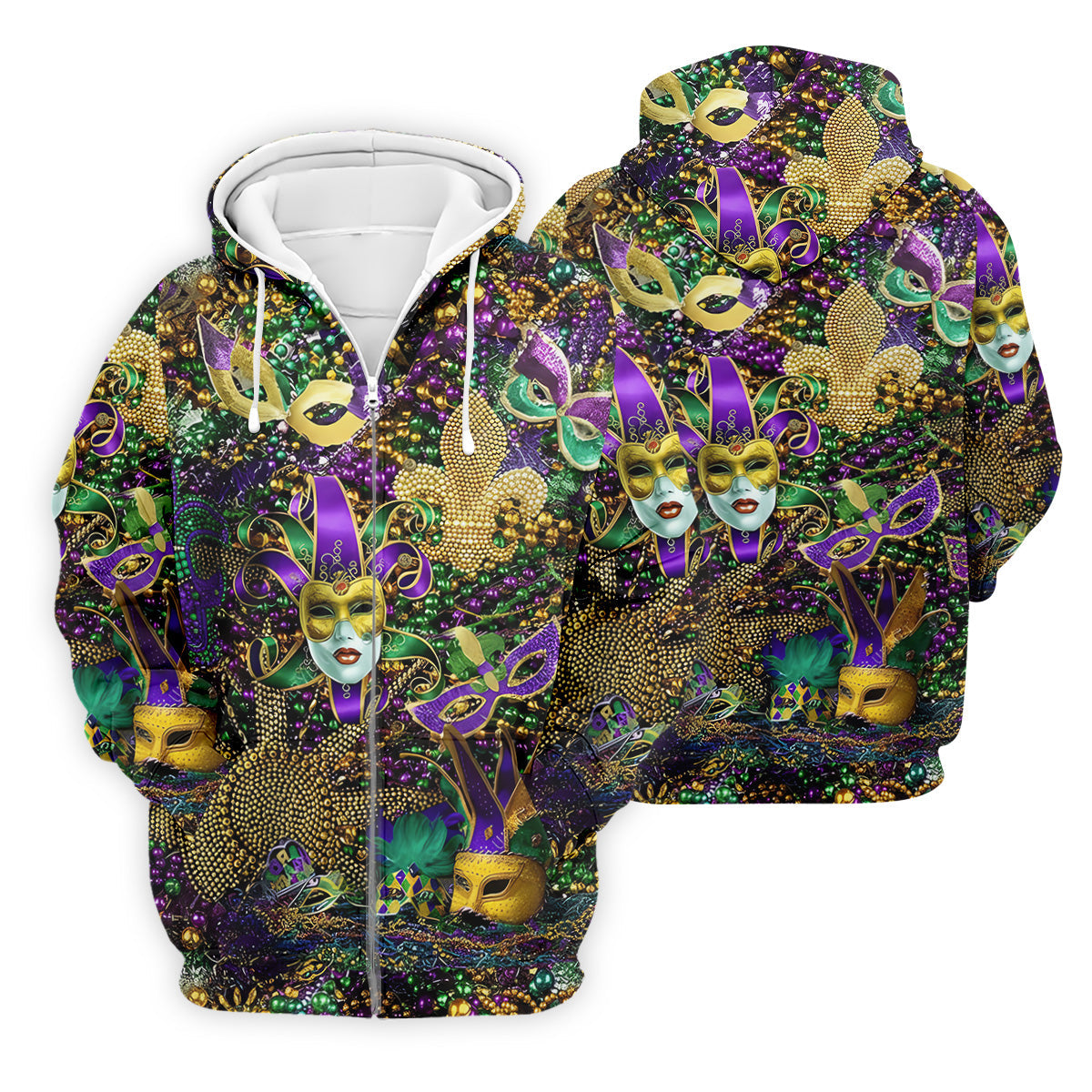 Holiday Mardi Gras Green Purple Gold Golf Tops For Men, Polo ShirtFor Men, Golf Gift For Men