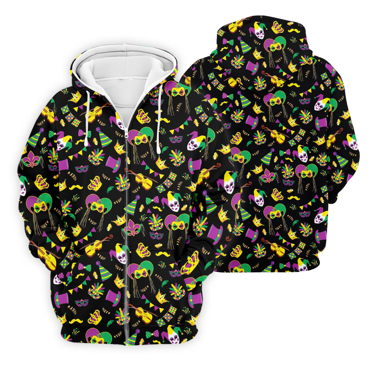Festive Mask Purple Green Gold Mardi Gras Golf Shirt, Polo ShirtFor Men, Golf Shirts For Men