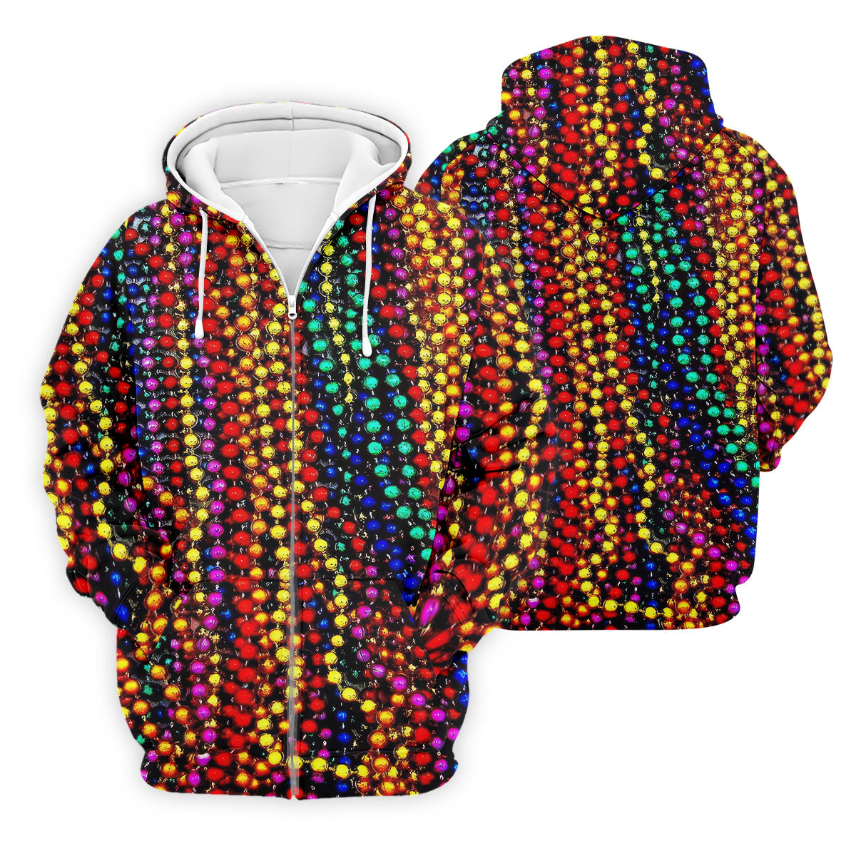 Colorful Beads Mardi Gras Golf Shirt, Golf Tops For Men, Polo ShirtFor Men, Golf Shirts For Men