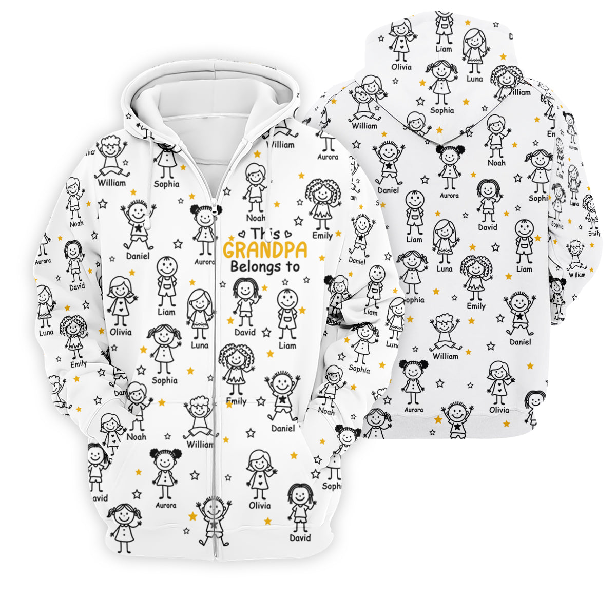 This Grandpa Dad Belongs To Kids Pet White Golf Shirt, Polo ShirtFor Men, Golf Gift For Men