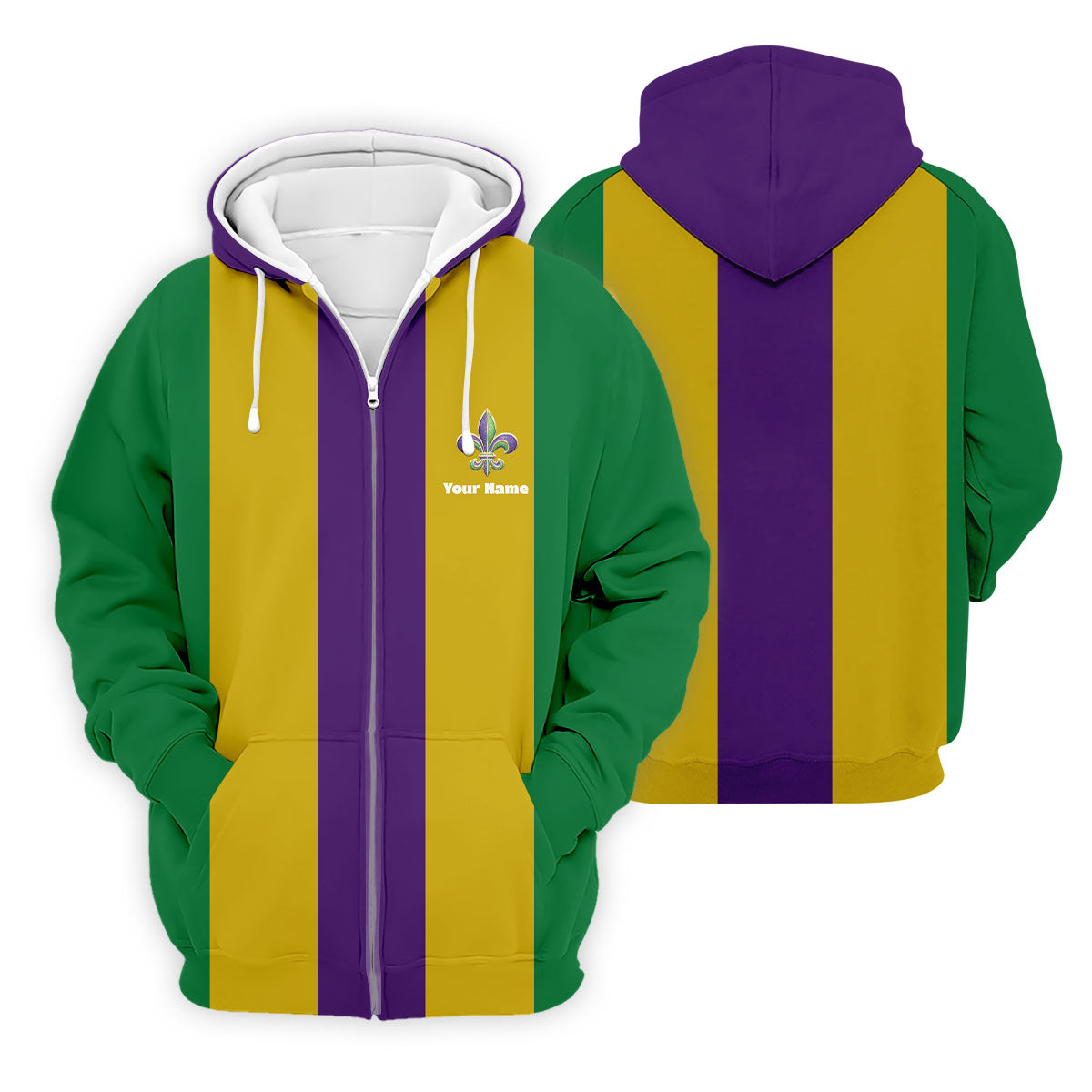 Vertical Stripes Purple Green Gold Mardi Gras Golf Shirt, Polo ShirtFor Men, Golf Shirts For Men