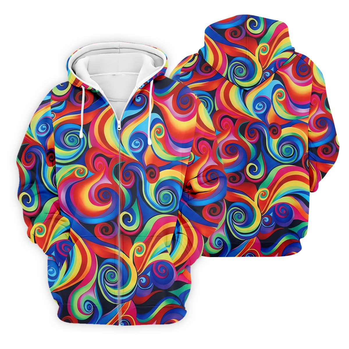 Colorful Rainbow Swirl Abstract Golf Shirt, Men's Golf Shirt, Golf Polo Shirts For Men, Men's Golf Apparel