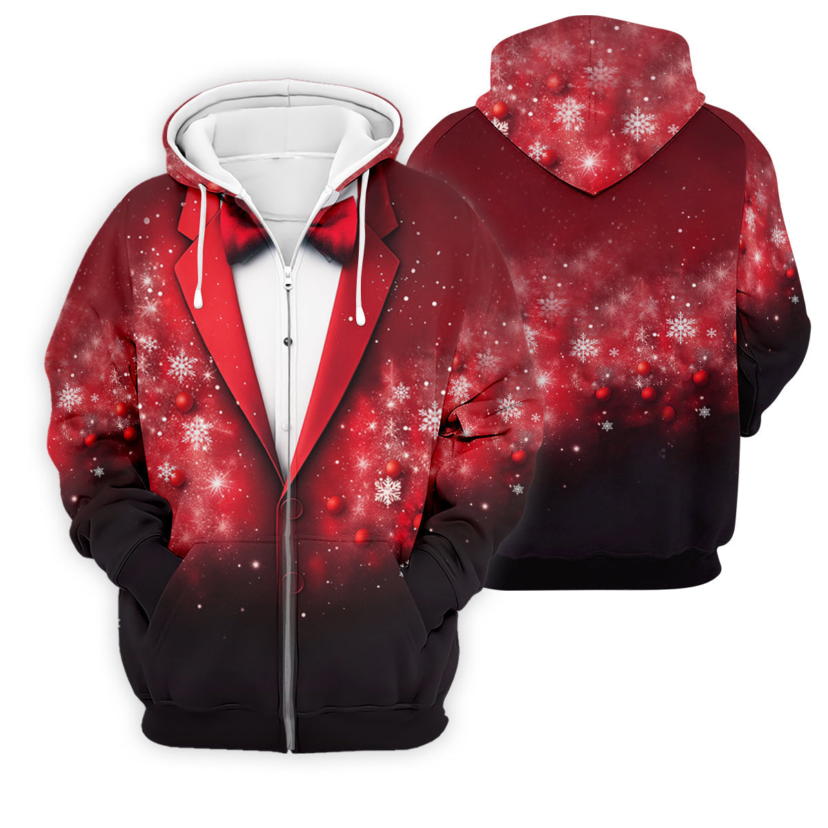 Black And Red Christmas Glitter Print Men's Golf Polo Shirtristmas Golf Shirt, Golf Gift For Men
