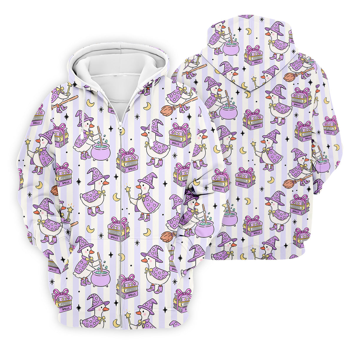 Halloween Witch Goose Purple Pastel Fun Golf Shirts For Men, Polo ShirtFor Men, Golfing Apparel