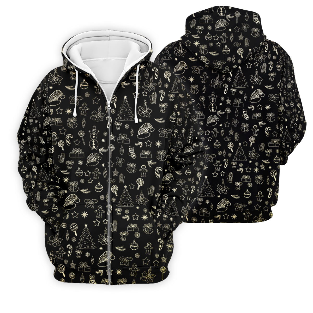 Festive Christmas Golden Pattern Men's Golf Polo Shirt Christmas Golf Shirt, Golf Gift For Men