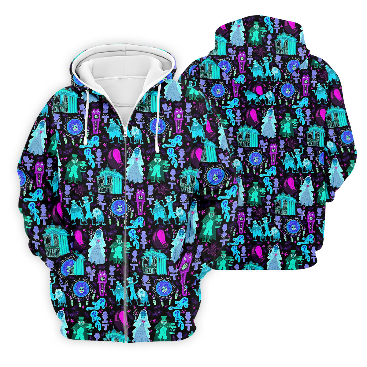 Haunted Ghost Halloween Hawaiian Golf Shirt, Mens Golf Shirts, Golf Polo Shirts For Men