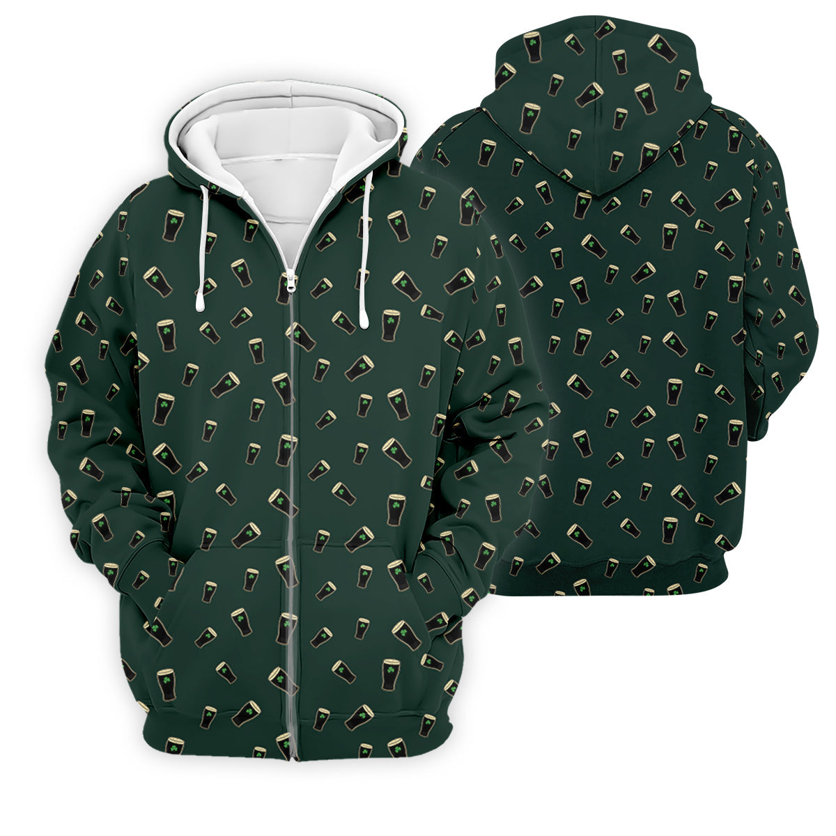 Dark Stout Beer St Patrick's Day Green Shamrock Golf Shirt, Polo ShirtFor Men, Golf Shirts For Men