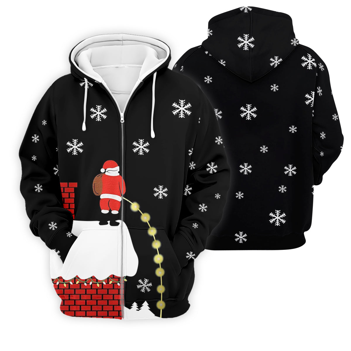 Santa Peeing Funny Christmas Golf Tops For Men, Christmas Golf Shirt, Men's Funny Golf Shirts