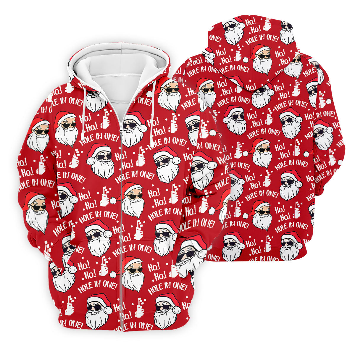 Ho Ho Hole In One Funny Santa Red Christmas Golf Tops For Men, Christmas Golf Shirt, Polo Shirtor Men