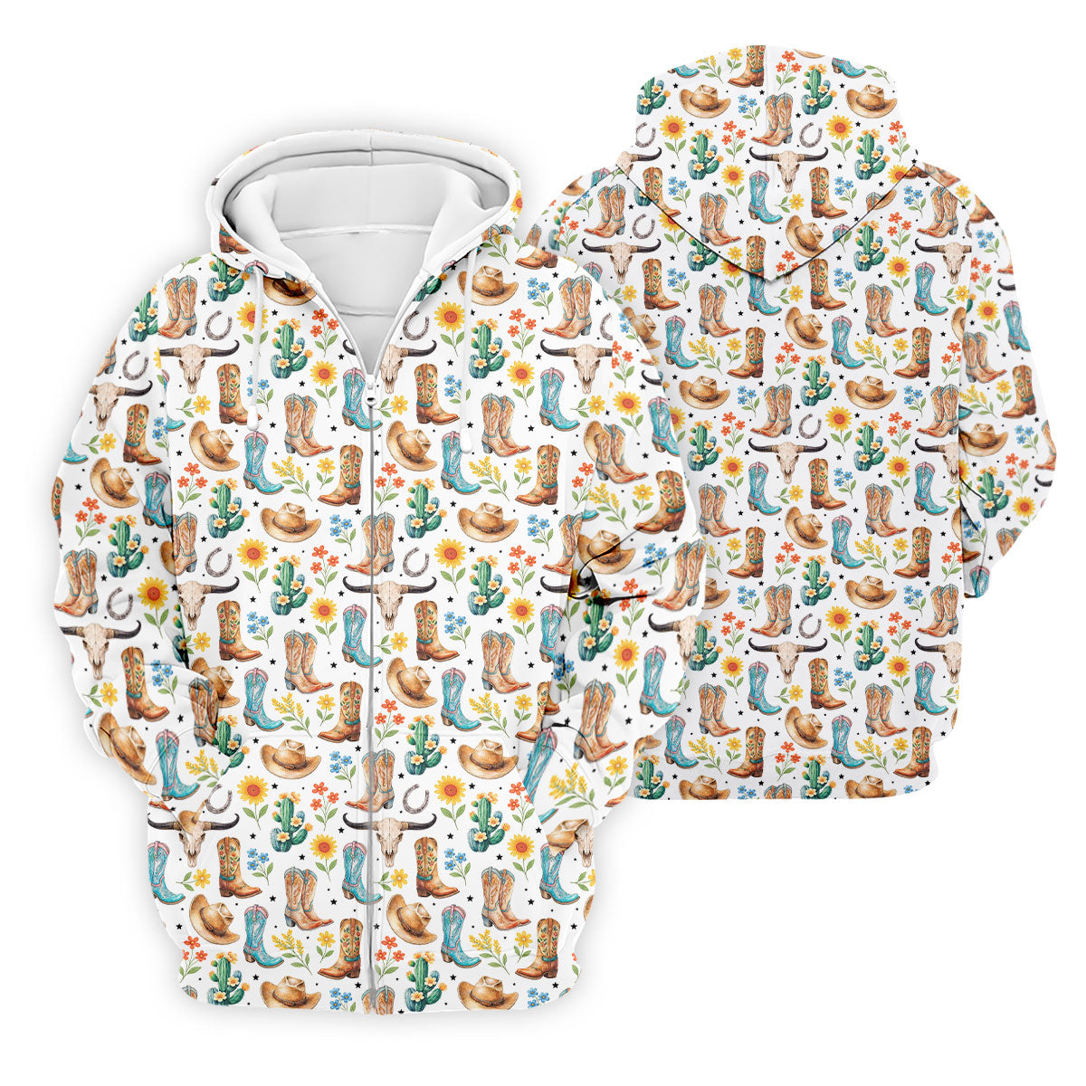 Western Cowboy Boots Floral Pattern Golf Shirt, Mens Golf Apparel, Golf Polo Shirts For Men