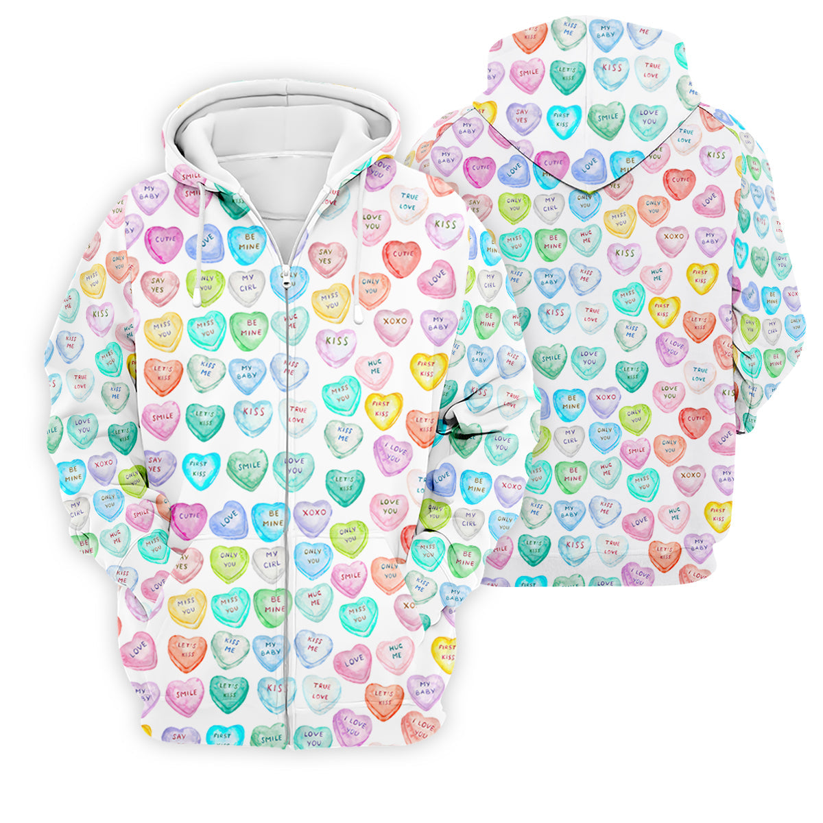 Sweet Words Watercolor Heart Golf Tops For Men, Valentines Golf Gift, Polo ShirtFor Men