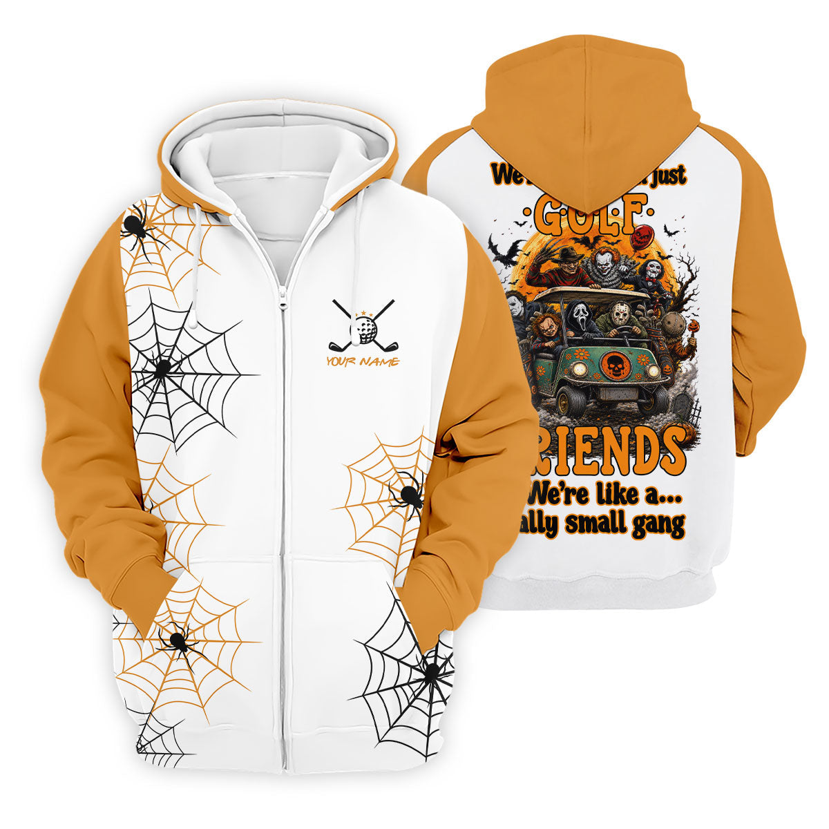 Custom Halloween Golf Friends Hawaiian Golf Shirt, Mens Golf Polo, Golf Shirts For Men