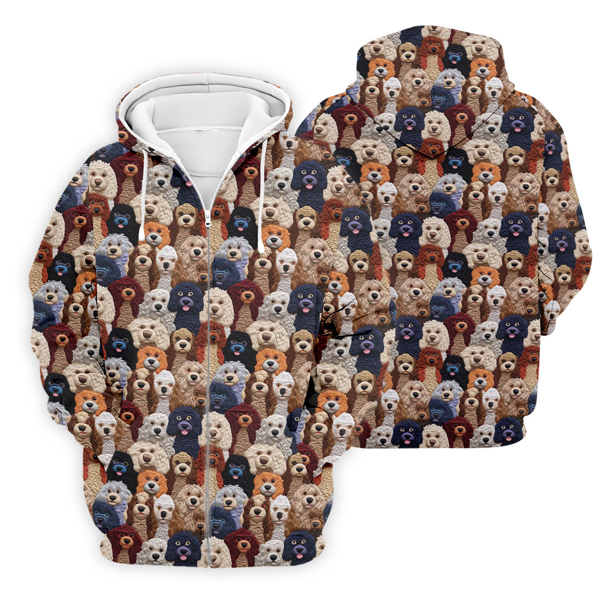 Cartoon Poodle Dog Men's Golf Polo Shirtfts For Dog Lovers, Polo ShirtFor Men