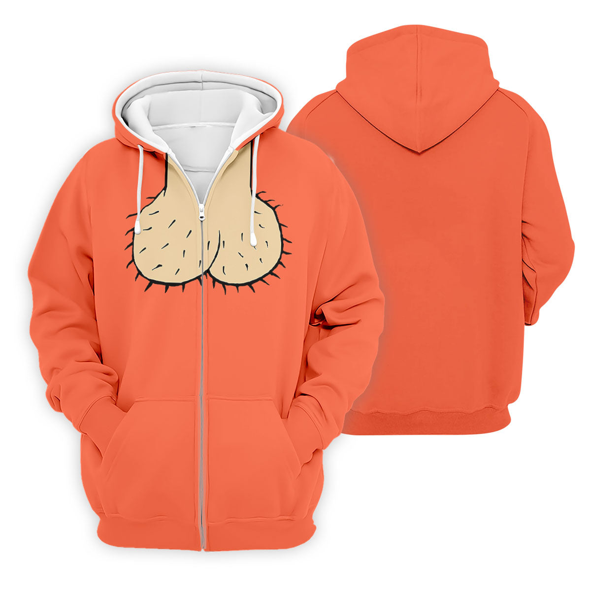 Orange Funny Dickhead Faux Chest Golf Shirt, Golf Shirts For Men, Mens Golf Apparel