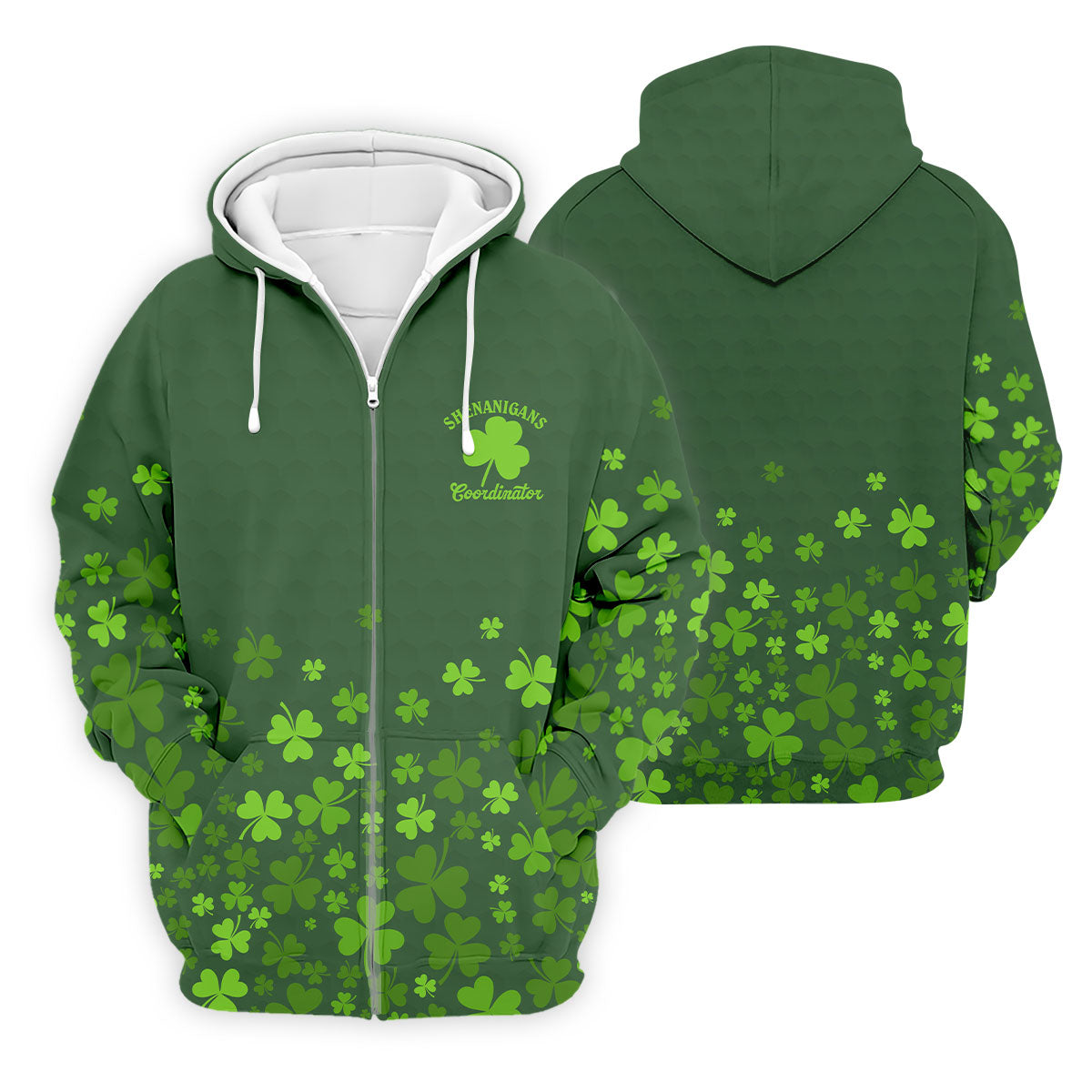 Shenanigans Coordinator Golf Ball Pattern St Patrick Day Green Golf Shirt, Golf Tops For Men, Golf Shirts For Men
