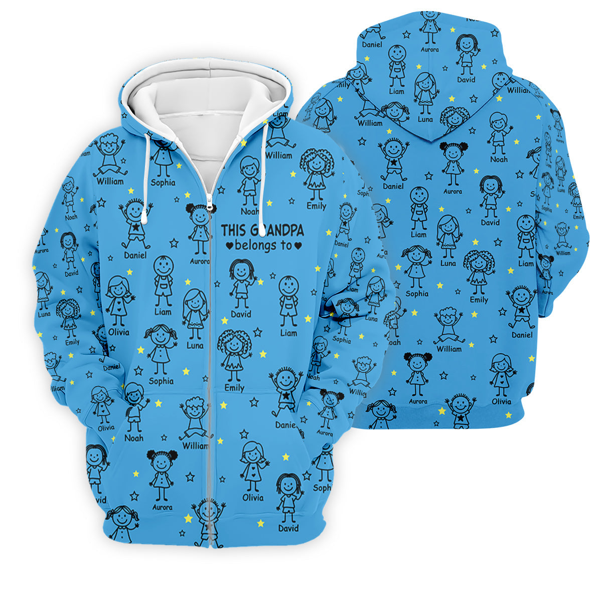 This Grandpa Dad Belongs To Kids Pet Blue Golf Shirt, Polo ShirtFor Men, Golf Gift For Men