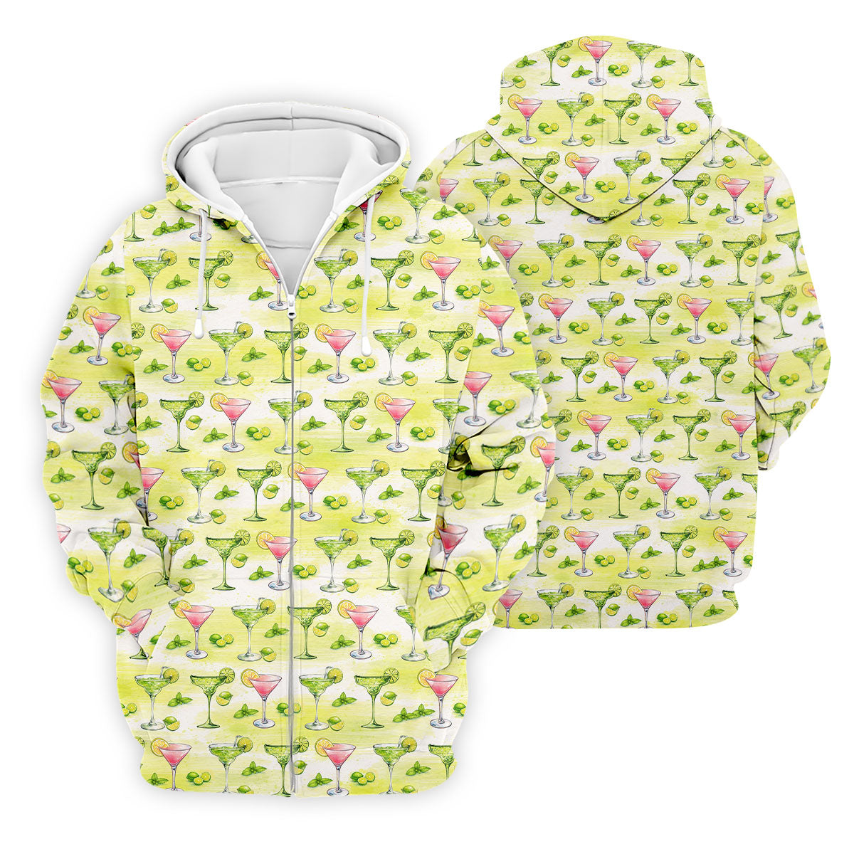 Vintage Margarita Cocktail Lime Pattern Golf Shirt, Mens Golf Shirts, Golf Apparel For Men