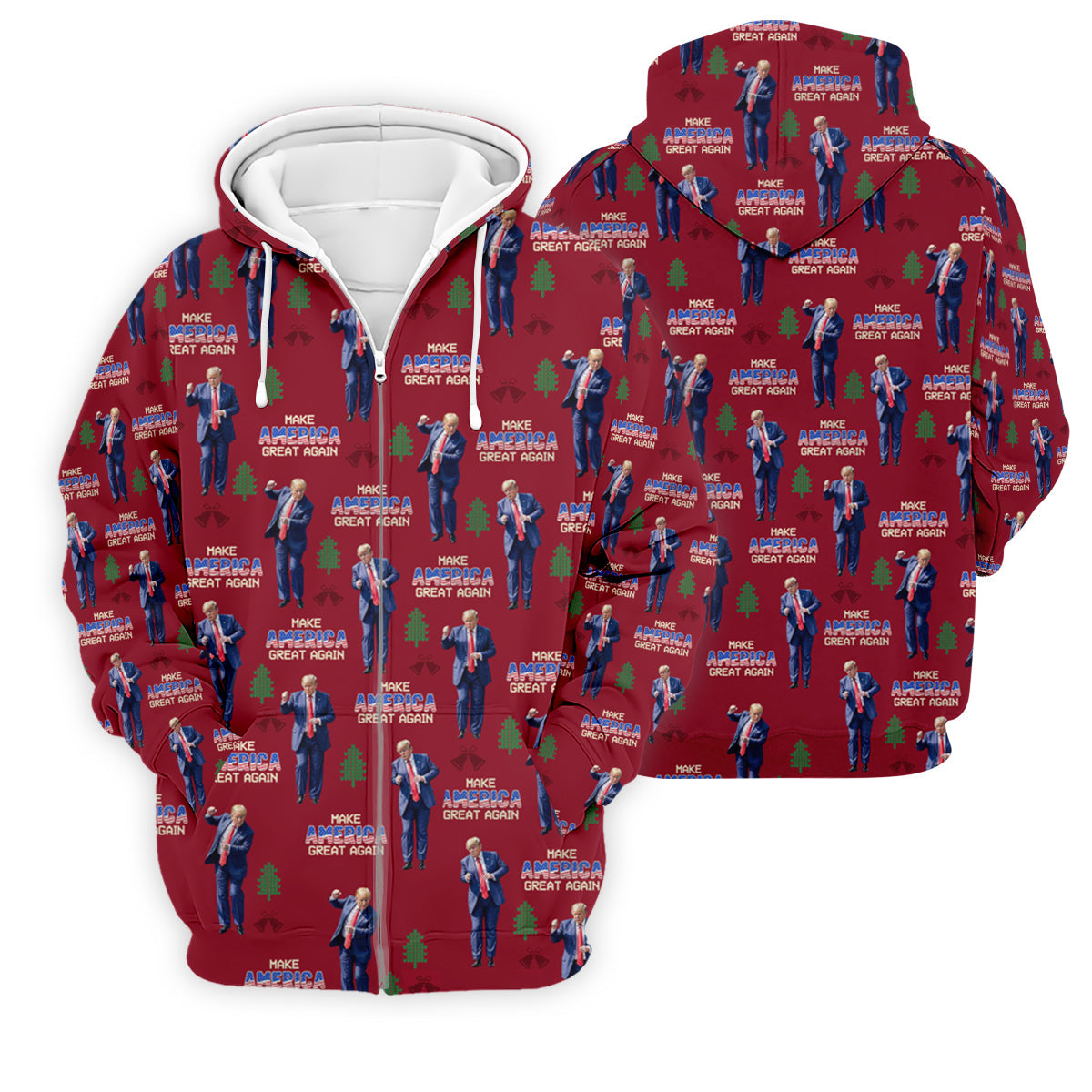 Make America Great Again Christmas Golf Trump Dancing Men's Golf Polo Shirtn Golf Polos, Golf Apparel