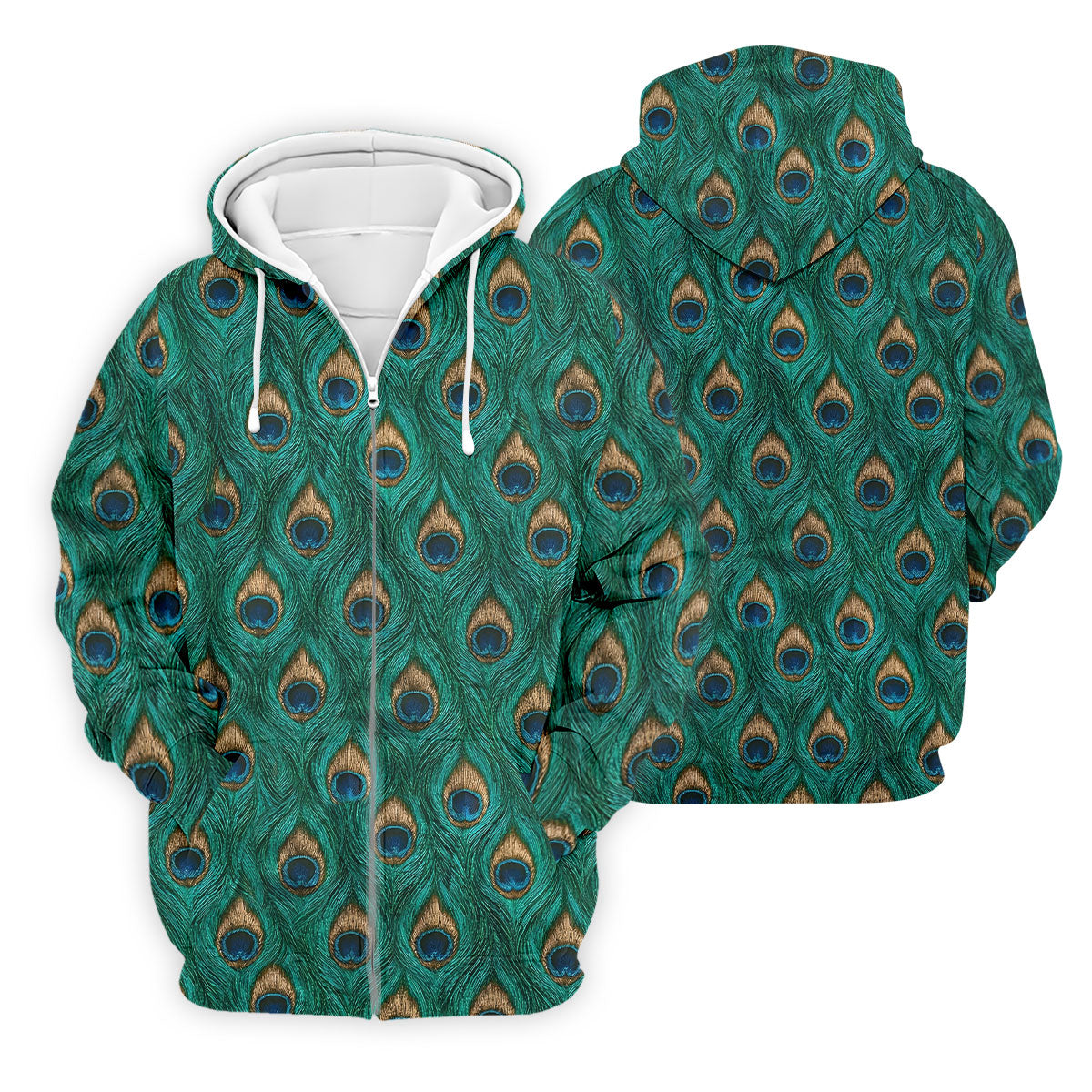 Peacock Feather Pattern Hawaiian Golf Shirt, Hawaiian Golf Shirt, Mens Golf Shirts, Golf Apparel For Men